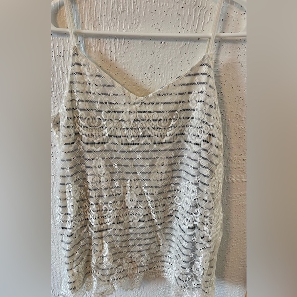 Maurices Ivory Lace Striped Camisole - Picture 1 of 4